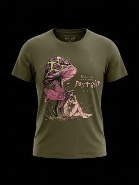 Melanie Martinez Portals Mushroom Fairy Graphic T-Shirt Olive Green